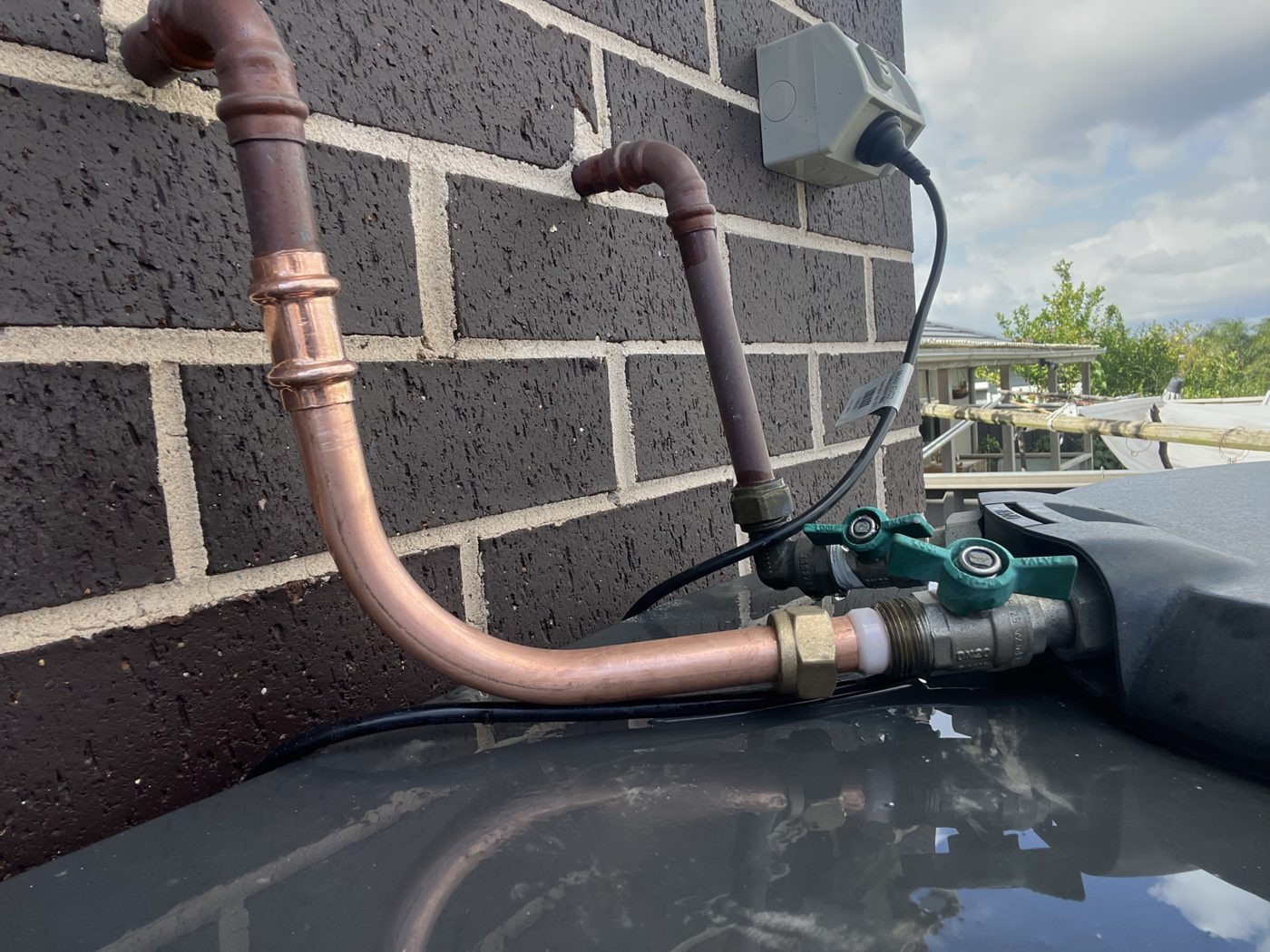 Repaired copper water line at the meter on a Mr Splash burst pipe job in Greenacre