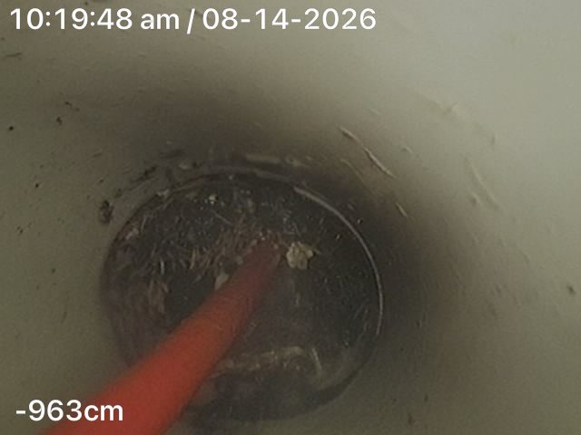 CCTV still of the jetter clearing the line on a Mr Splash job in Kareela