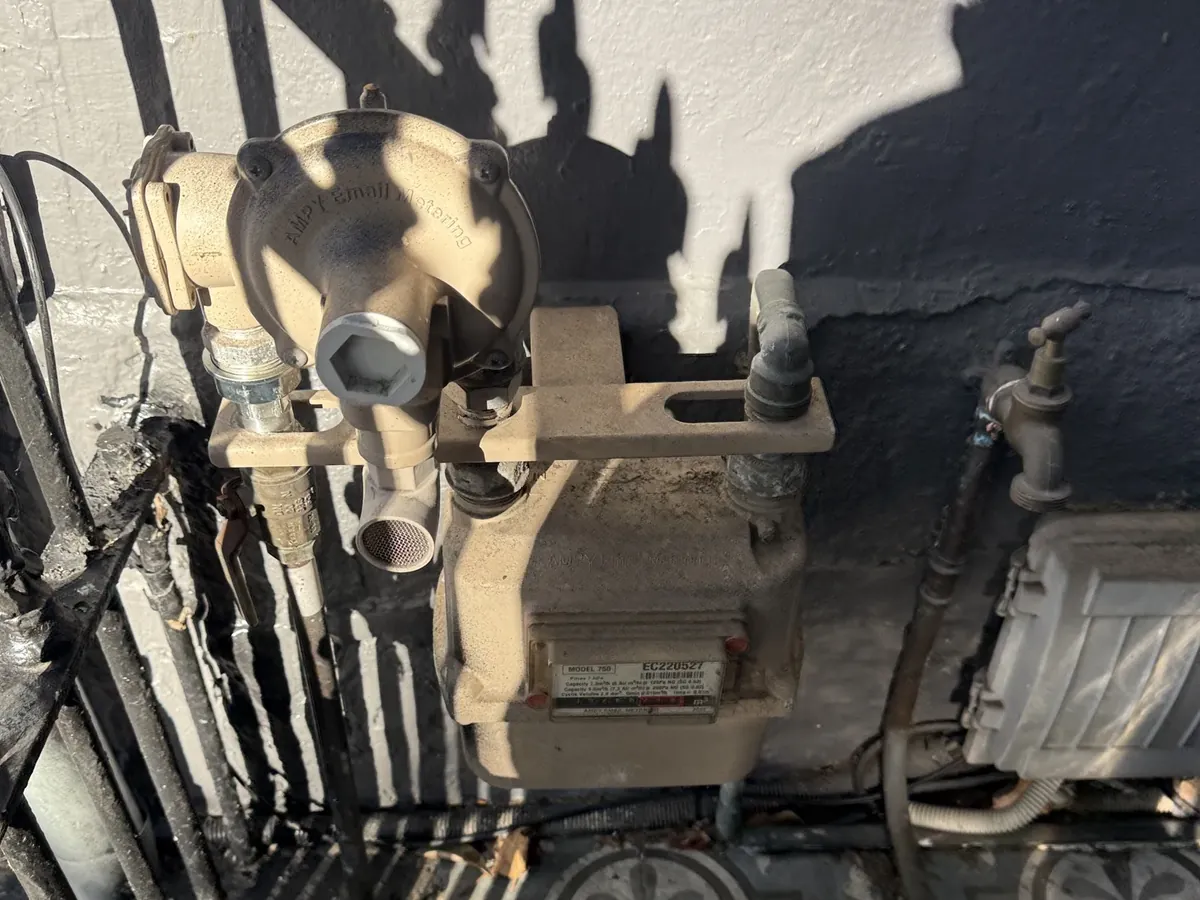 Gas meter and regulator out at the front fence, a long way from the rooms inside, in Surry Hills