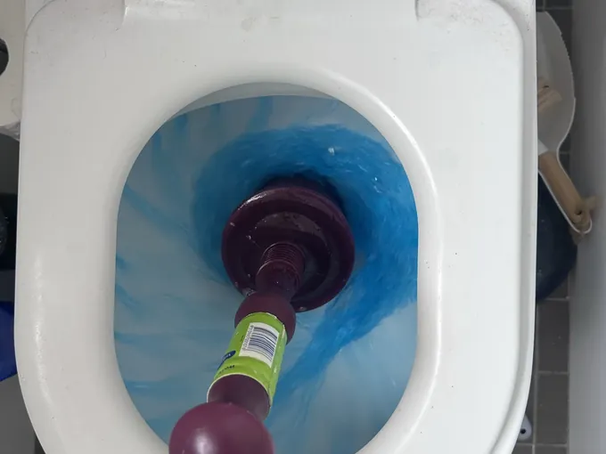 Finished toilet, tested and cleaned up