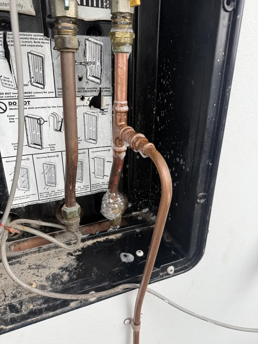 Gas hot water unit pipework tested and repaired on a Mr Splash job in Vaucluse