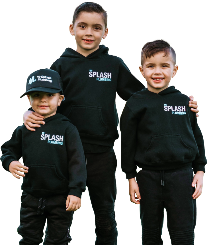 Mr Splash Plumbing kids in uniform smilling