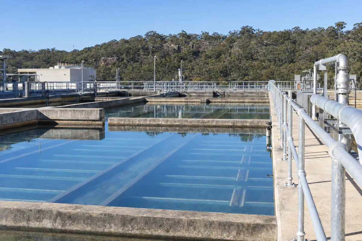 Filter beds at a Sydney water filtration plant