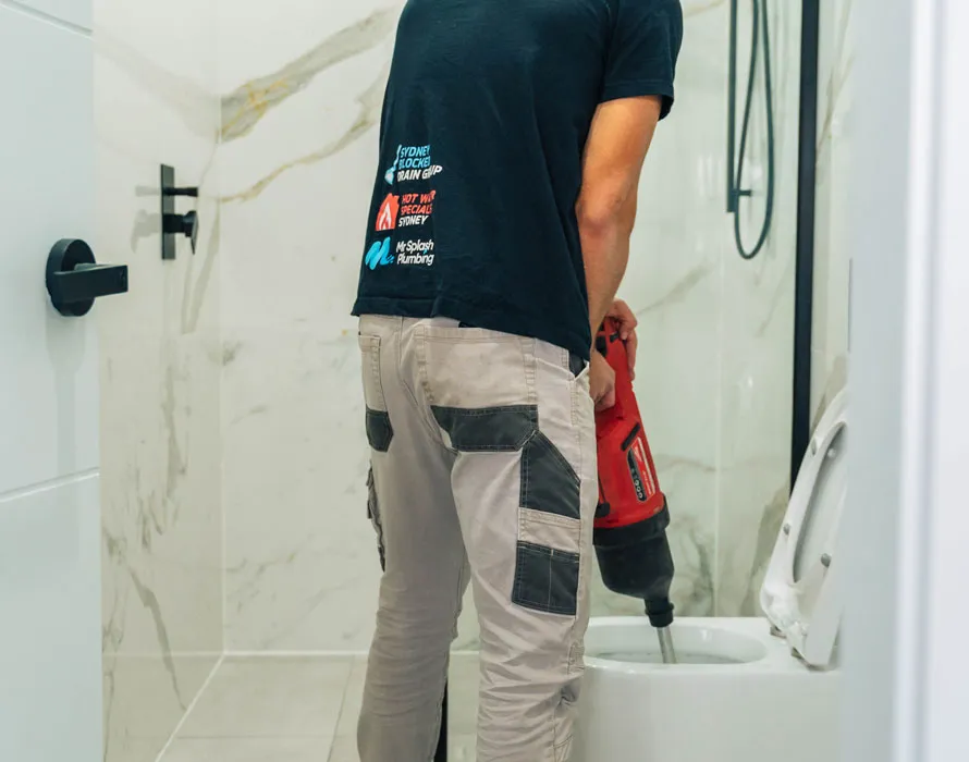 Blocked toilet repair