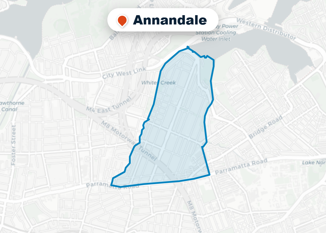 Map of Mr Splash plumbing service area in Annandale