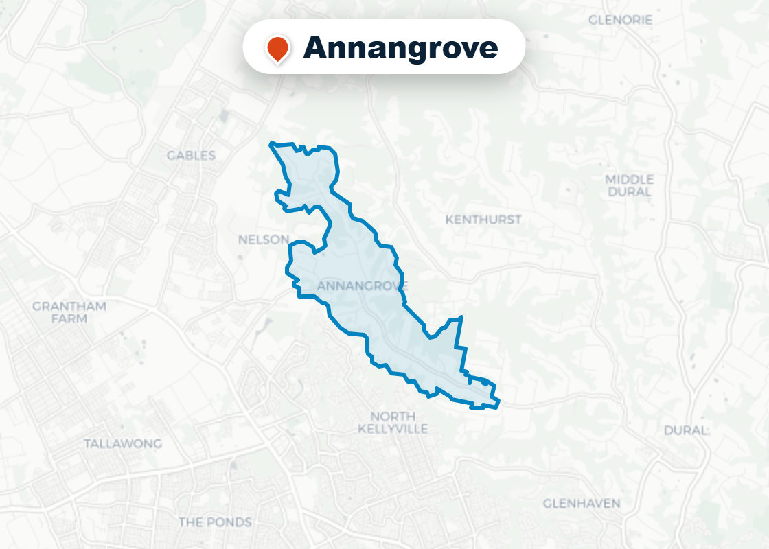 Map of Mr Splash plumbing service area in Annangrove