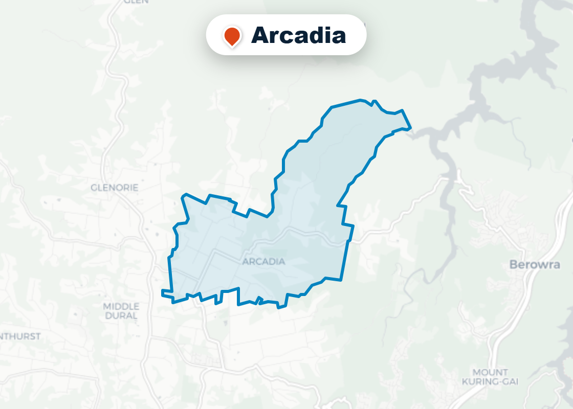 Map of Mr Splash plumbing service area in Arcadia