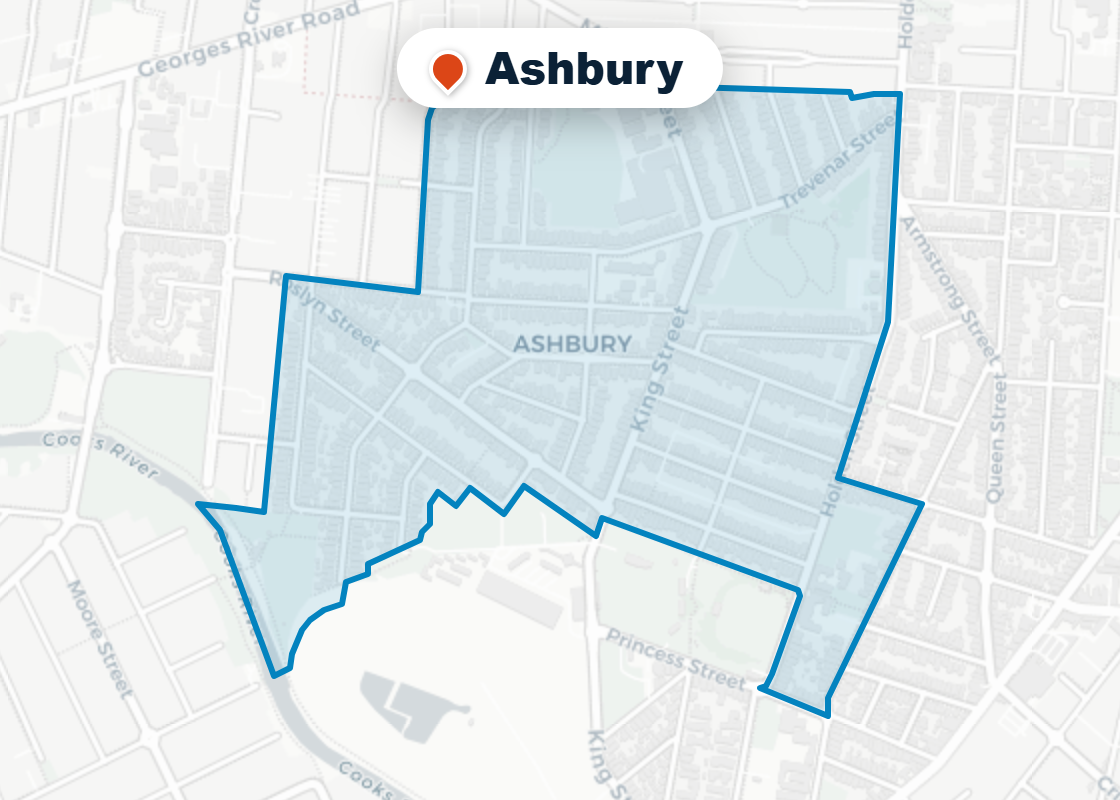 Map of Mr Splash plumbing service area in Ashbury