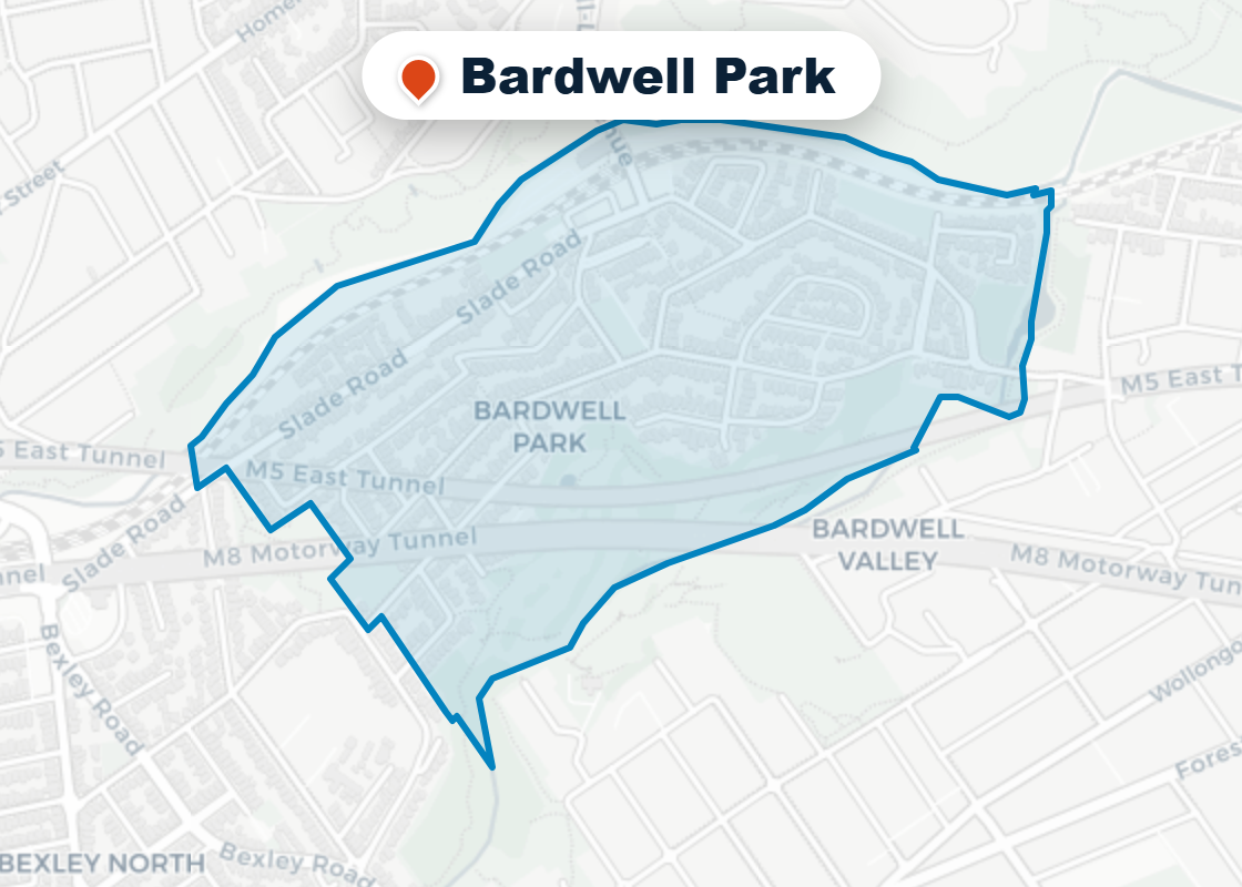 Map of Mr Splash plumbing service area in Bardwell Park