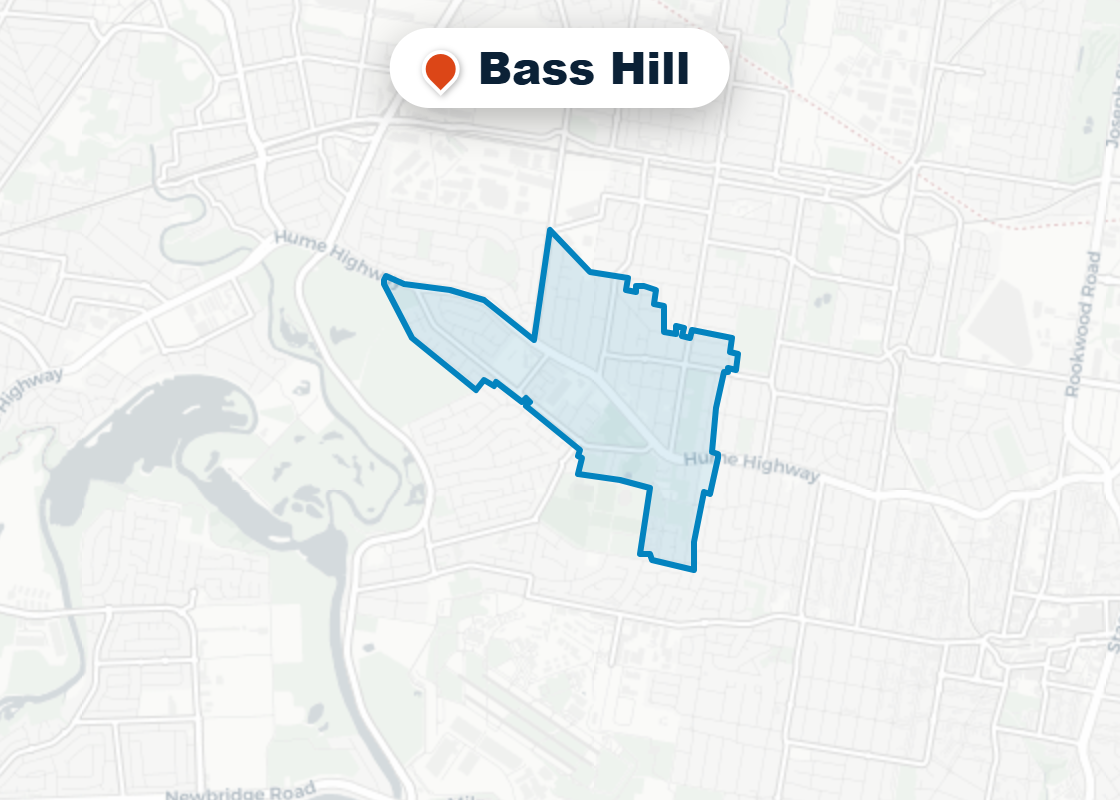 Map of Mr Splash plumbing service area in Bass Hill