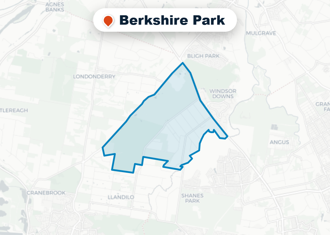 Map of Mr Splash plumbing service area in Berkshire Park