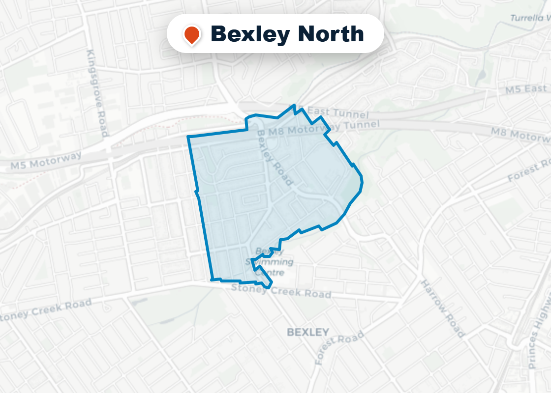 Map of Mr Splash plumbing service area in Bexley North