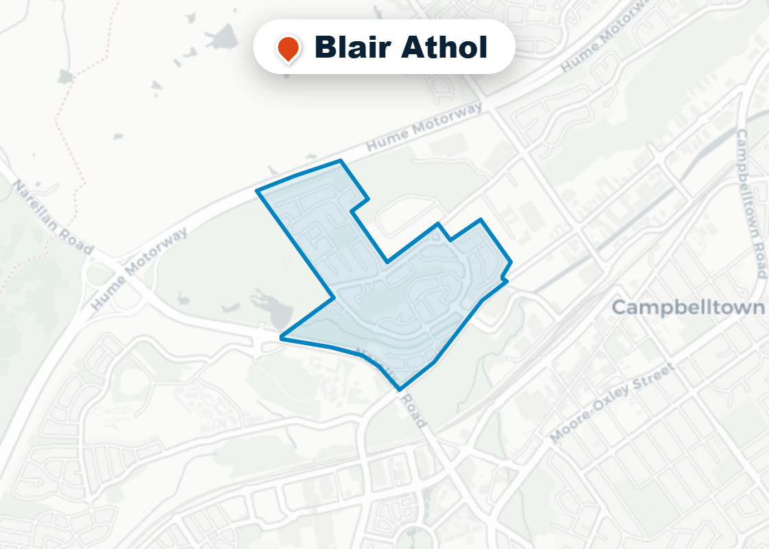 Map of Mr Splash plumbing service area in Blair Athol