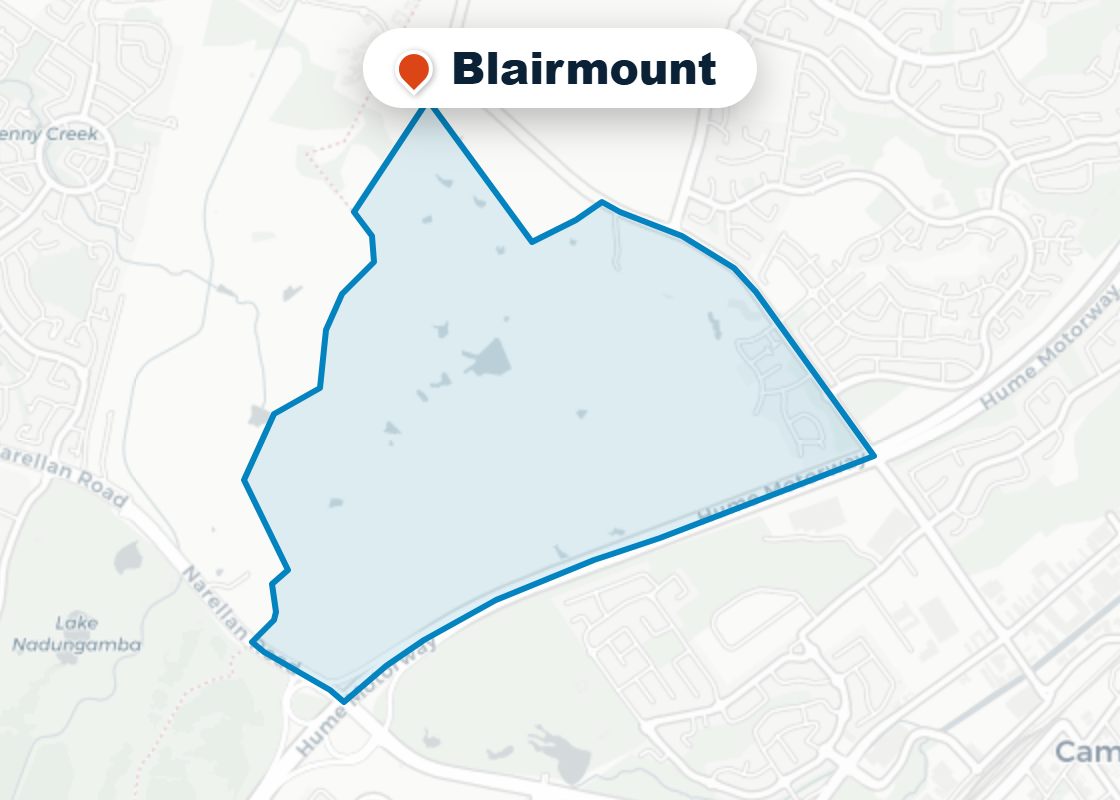 Map of Mr Splash plumbing service area in Blairmount