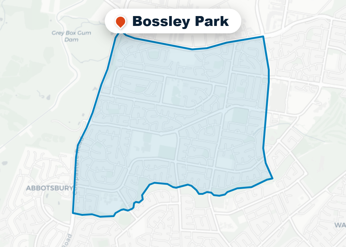 Map of Mr Splash plumbing service area in Bossley Park