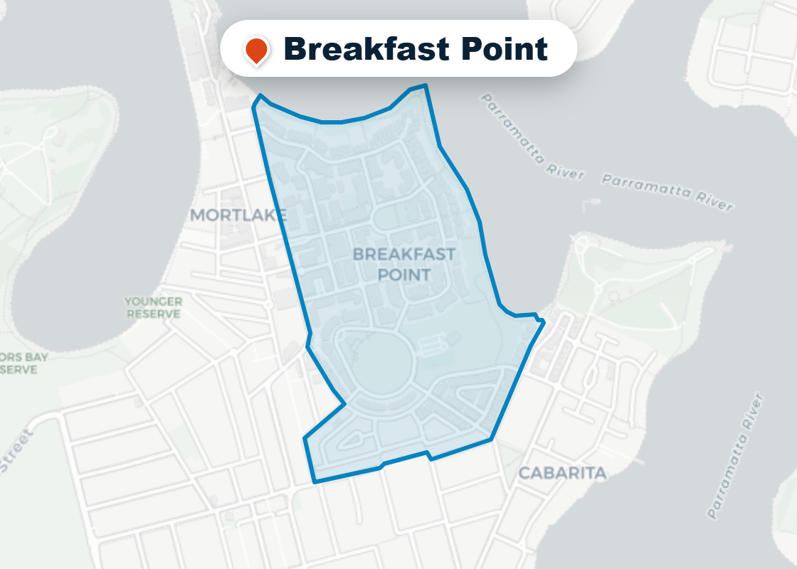 Map of Mr Splash plumbing service area in Breakfast Point