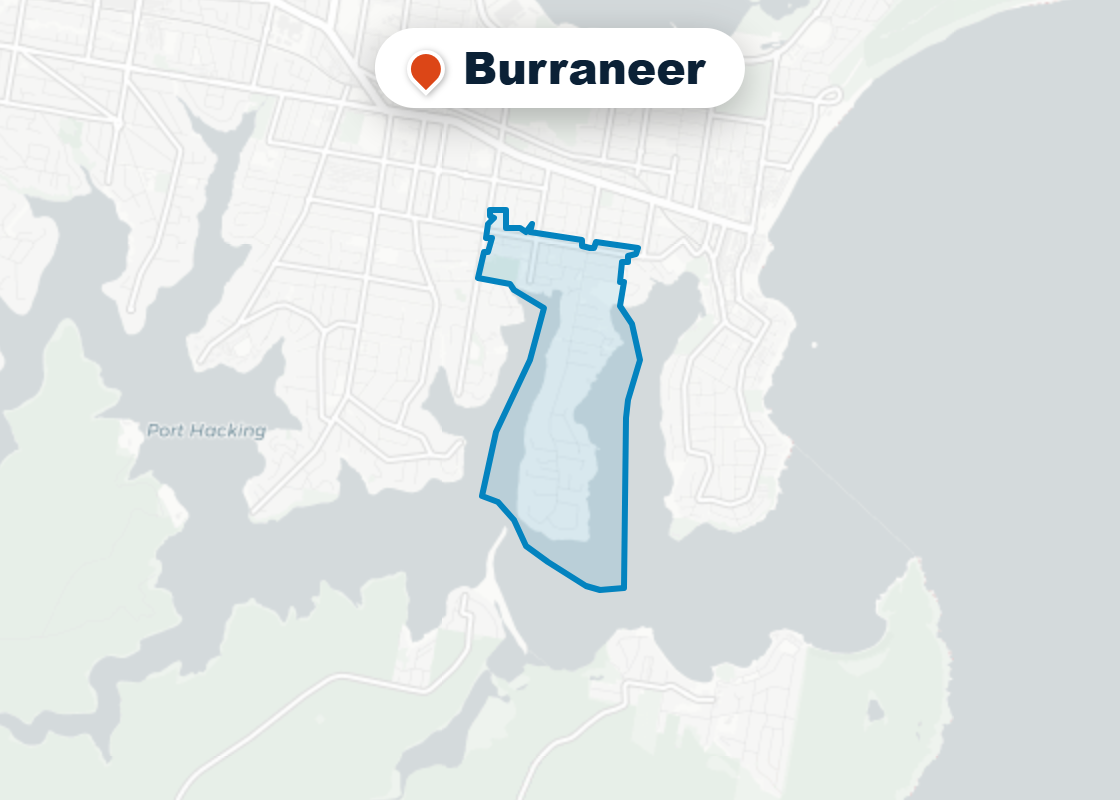 Map of Mr Splash plumbing service area in Burraneer