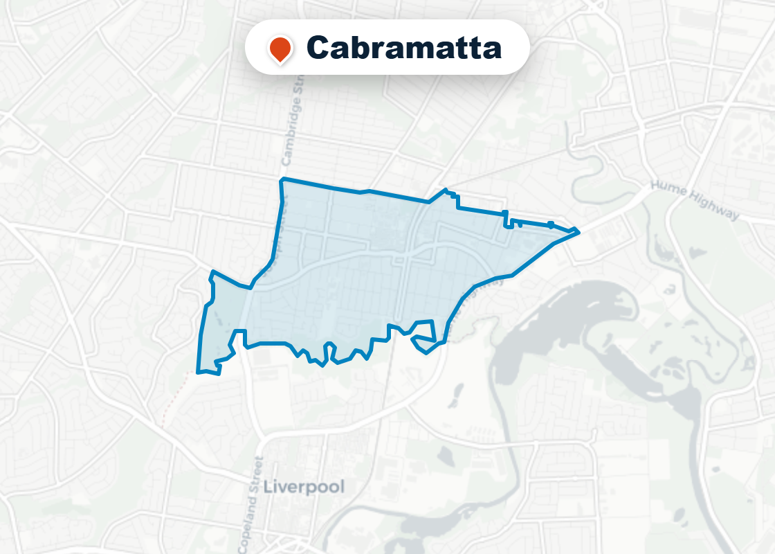 Map of Mr Splash plumbing service area in Cabramatta