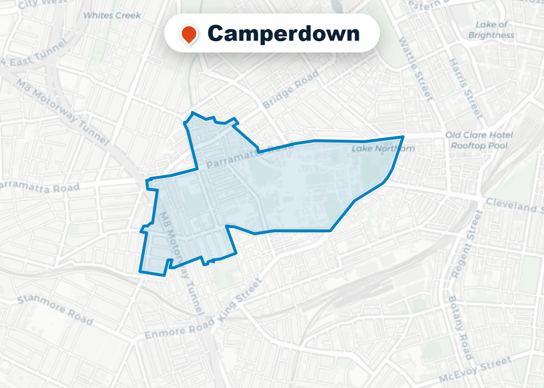 Map of Mr Splash plumbing service area in Camperdown