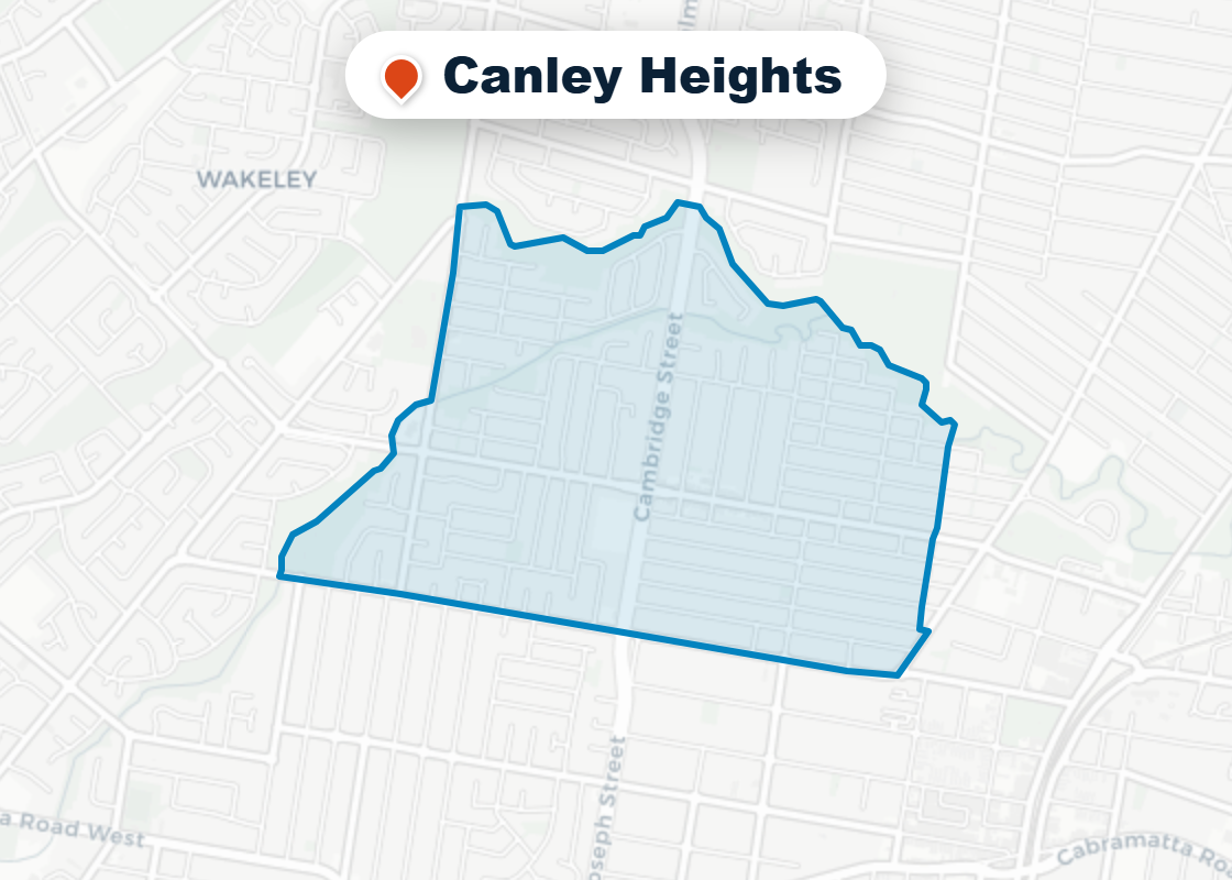 Map of Mr Splash plumbing service area in Canley Heights