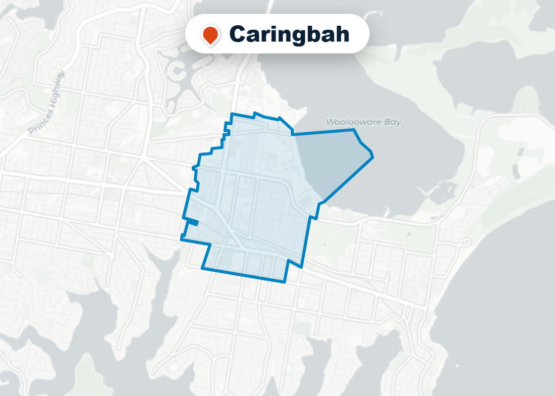 Map of Mr Splash plumbing service area in Caringbah