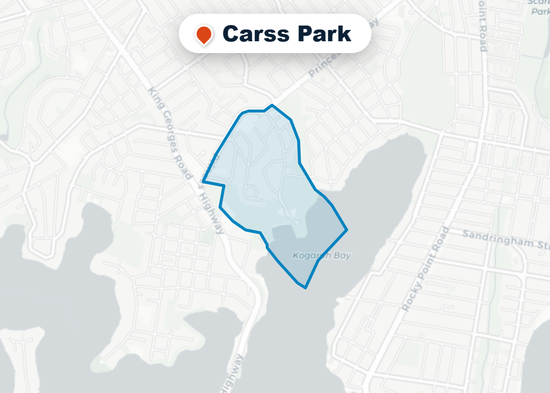 Map of Mr Splash plumbing service area in Carss Park