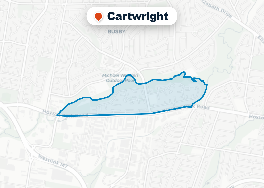 Map of Mr Splash plumbing service area in Cartwright
