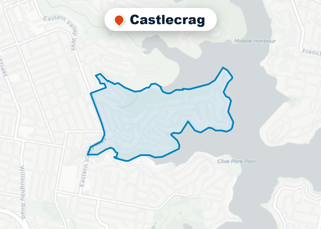 Map of Mr Splash plumbing service area in Castlecrag