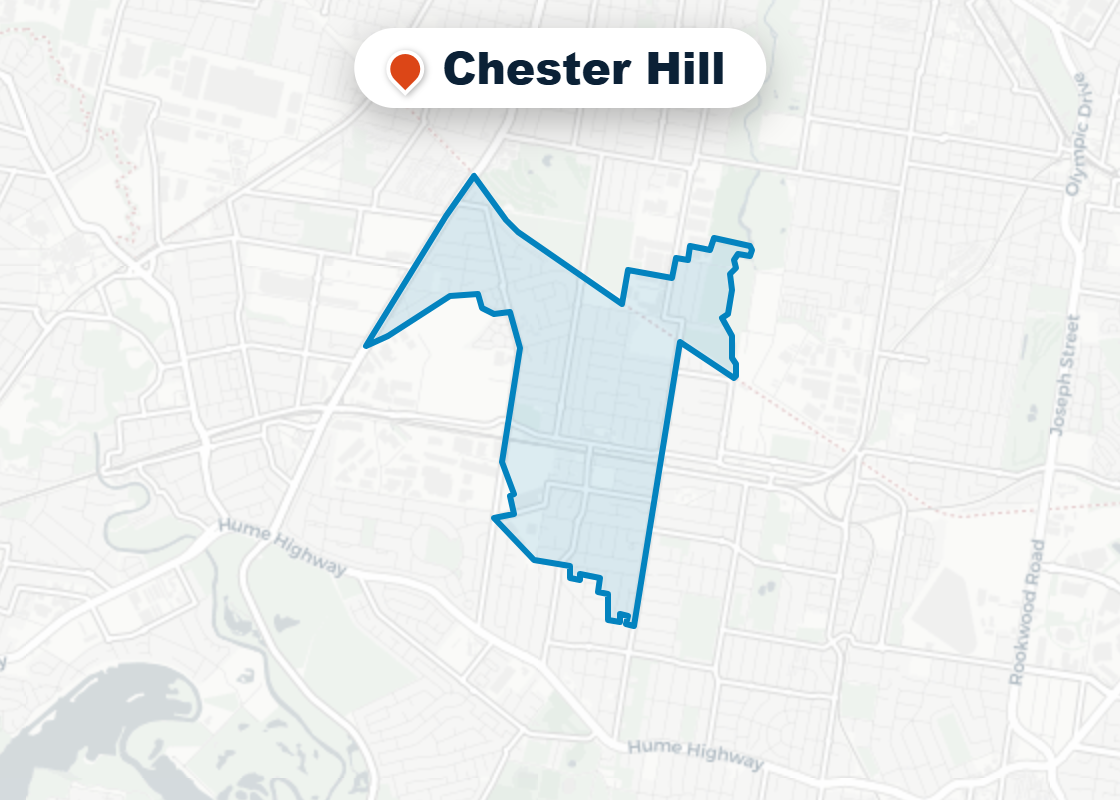 Map of Mr Splash plumbing service area in Chester Hill