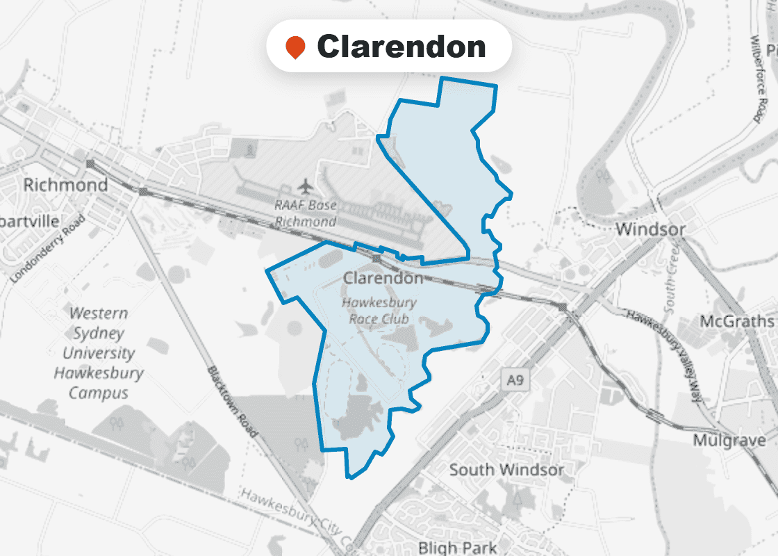 Map of Mr Splash plumbing service area in Clarendon