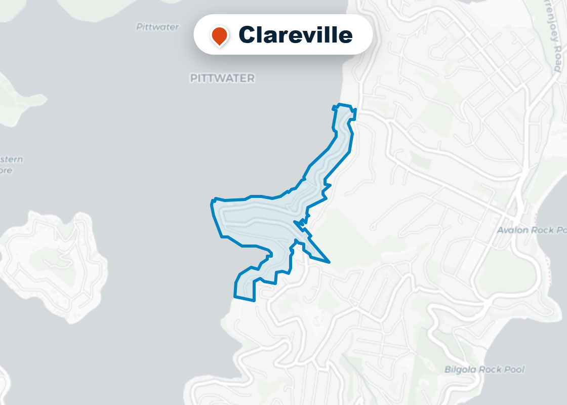 Map of Mr Splash plumbing service area in Clareville