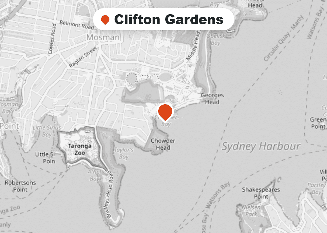 Map of Mr Splash plumbing service area in Clifton Gardens