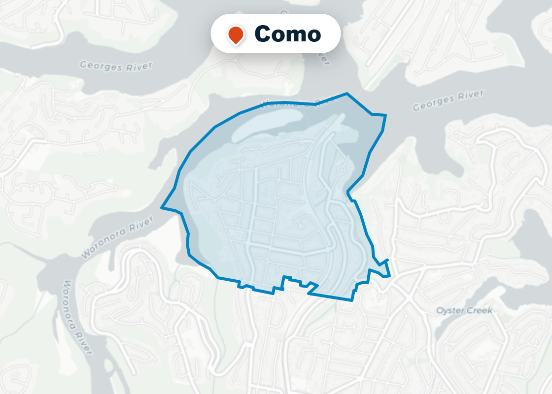 Map of Mr Splash plumbing service area in Como
