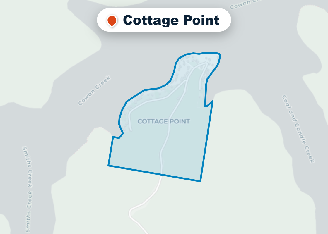 Map of Mr Splash plumbing service area in Cottage Point