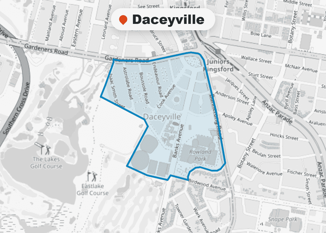 Map of Mr Splash plumbing service area in Daceyville