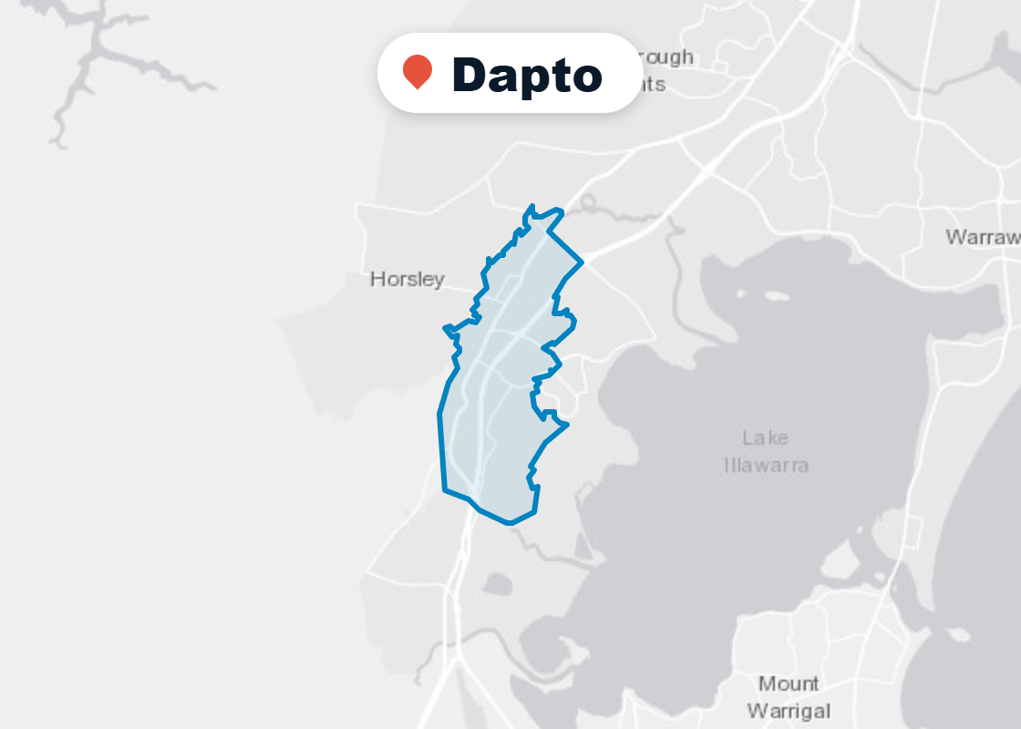 Map of Mr Splash plumbing service area in Dapto
