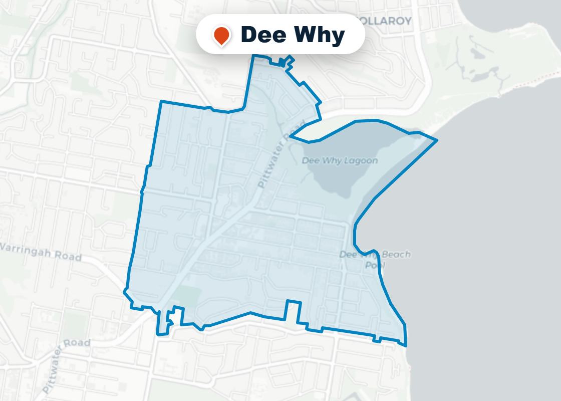 Map of Mr Splash plumbing service area in Dee Why