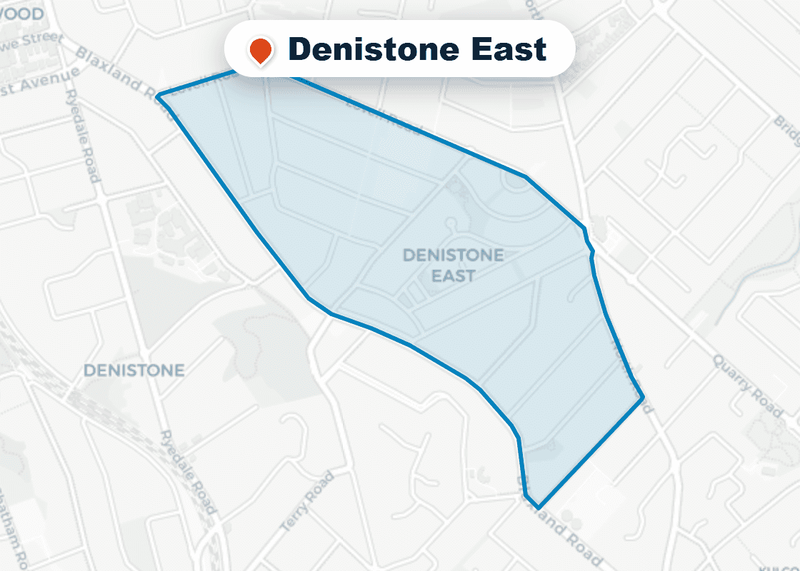 Map of Mr Splash plumbing service area in Denistone East