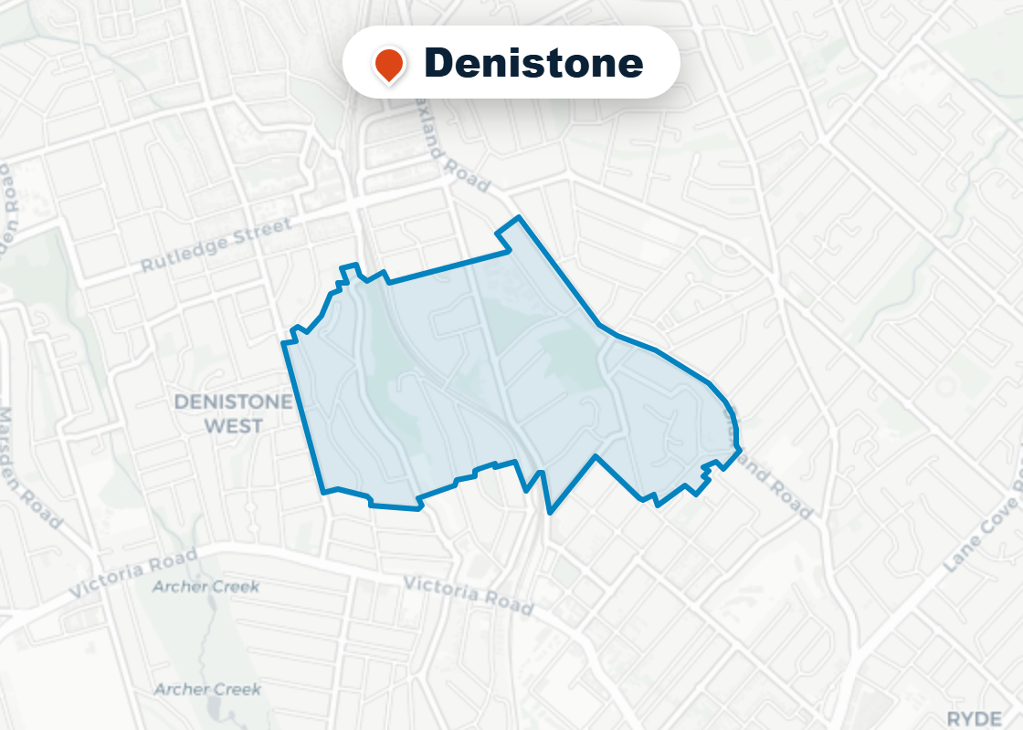 Map of Mr Splash plumbing service area in Denistone