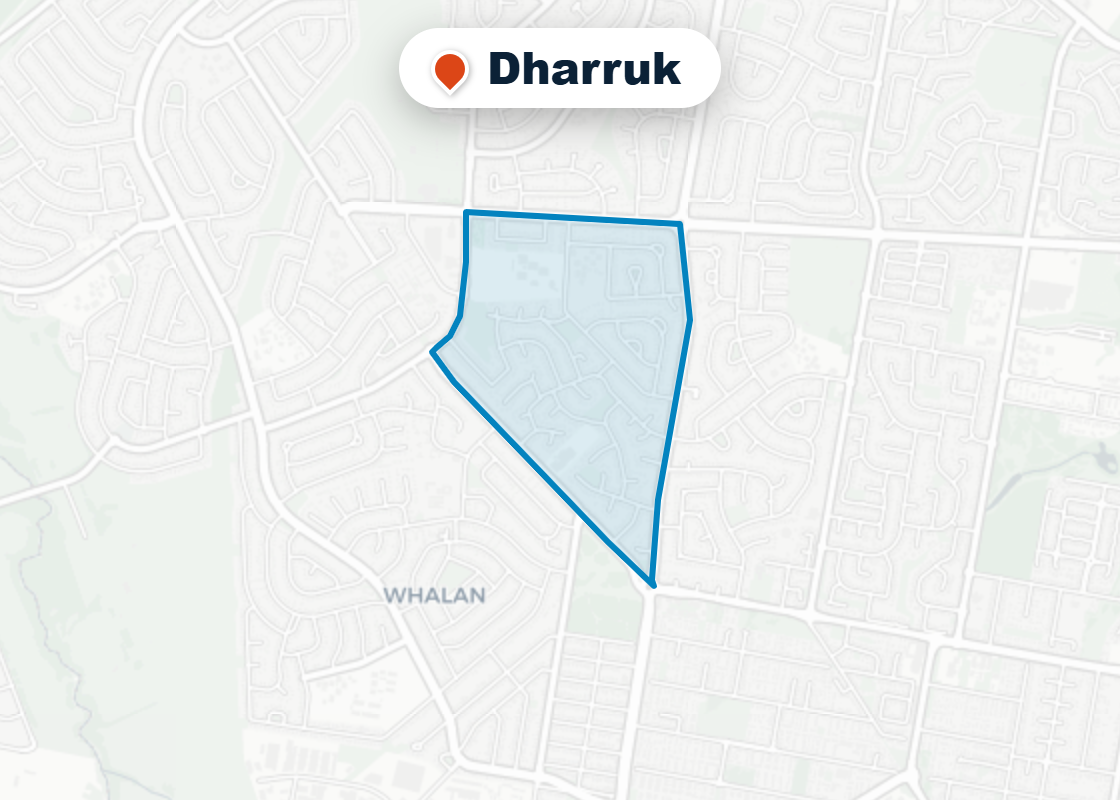 Map of Mr Splash plumbing service area in Dharruk