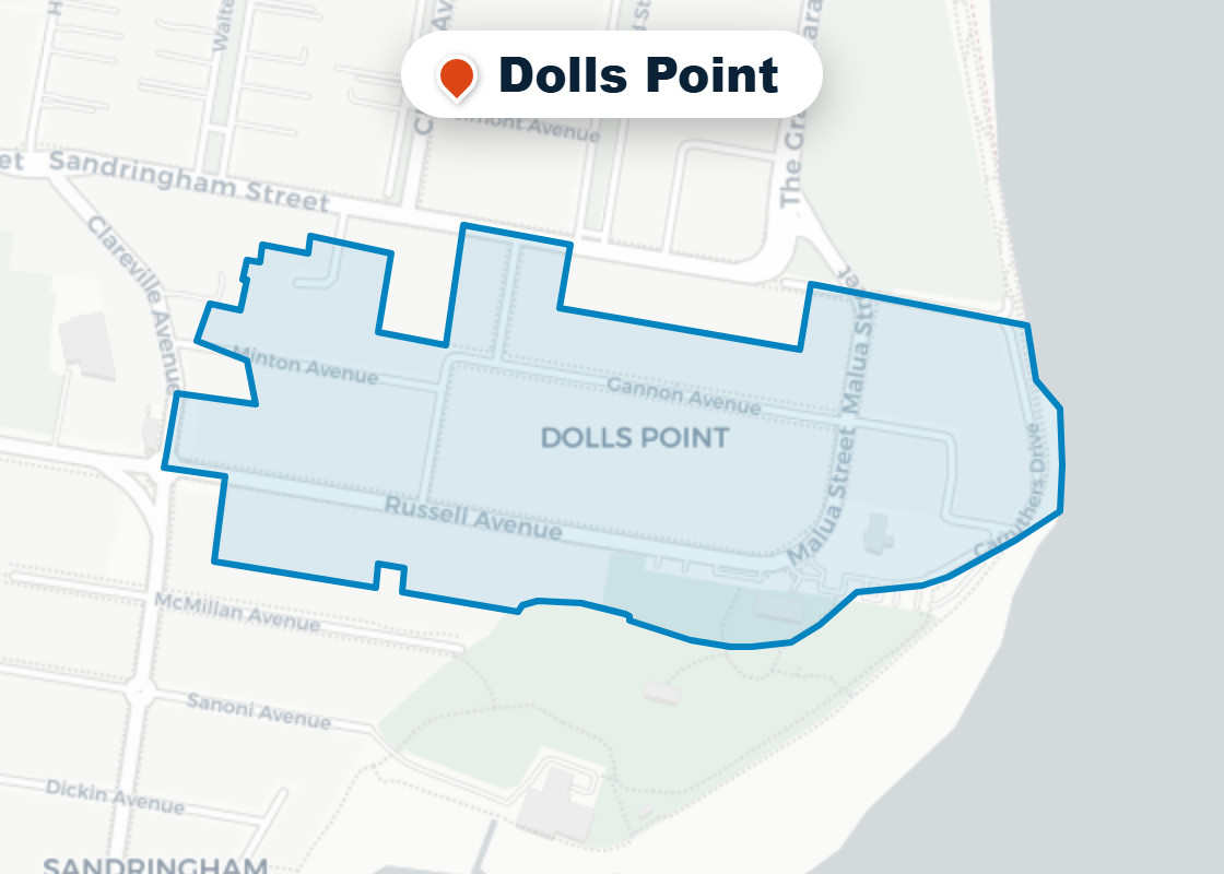 Map of Mr Splash plumbing service area in Dolls Point
