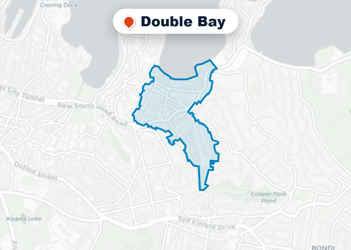 Map of Mr Splash plumbing service area in Double Bay