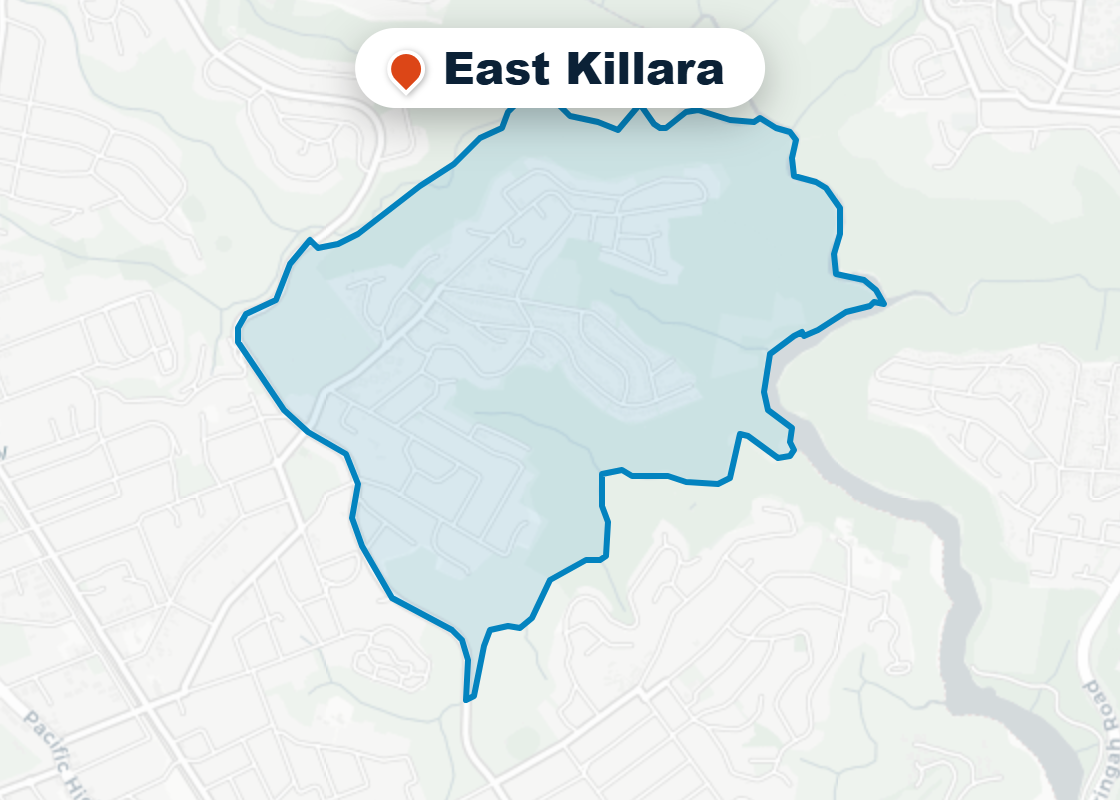 Map of Mr Splash plumbing service area in East Killara