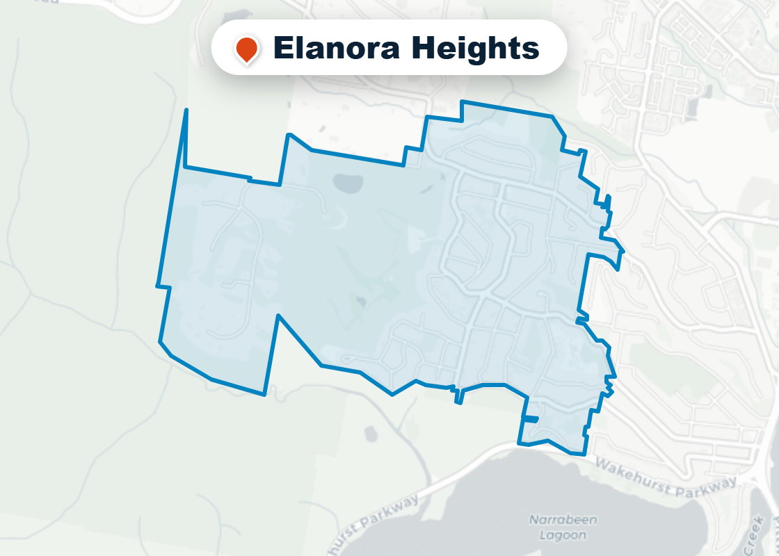 Map of Mr Splash plumbing service area in Elanora Heights