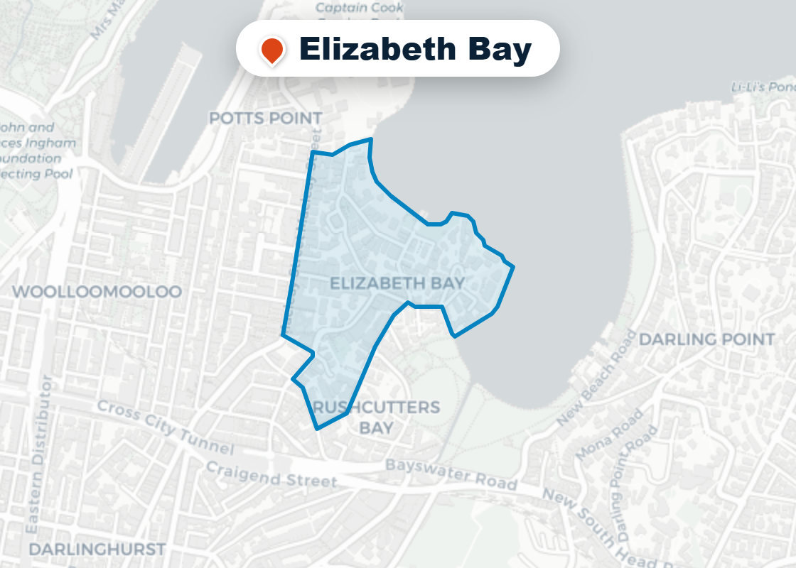 Map of Mr Splash plumbing service area in Elizabeth Bay