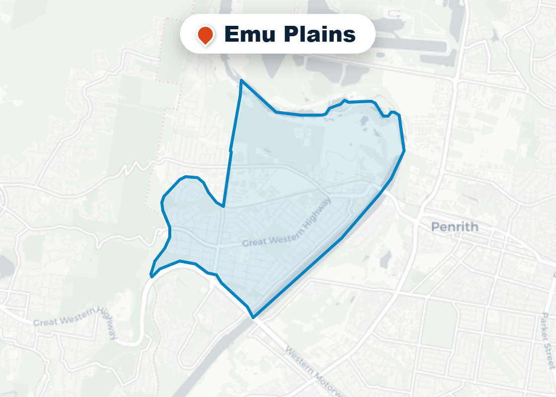 Map of Mr Splash plumbing service area in Emu Plains