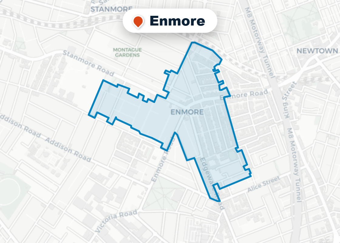 Map of Mr Splash plumbing service area in Enmore