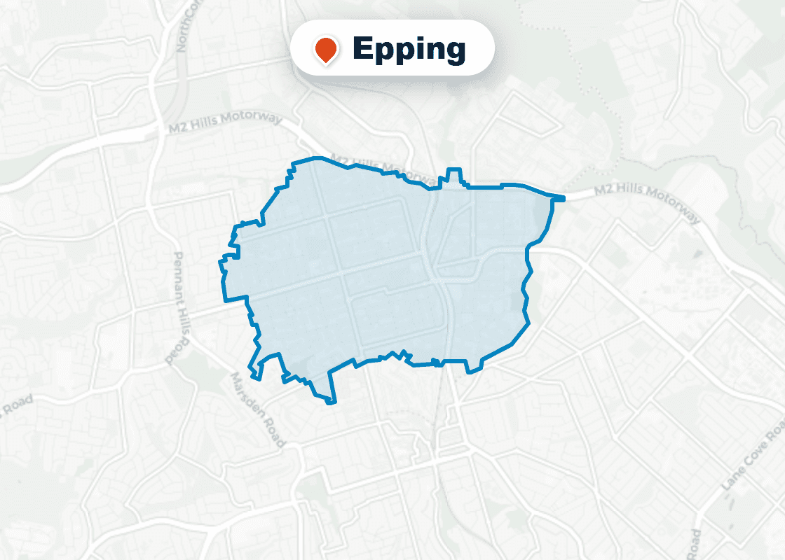 Map of Mr Splash plumbing service area in Epping