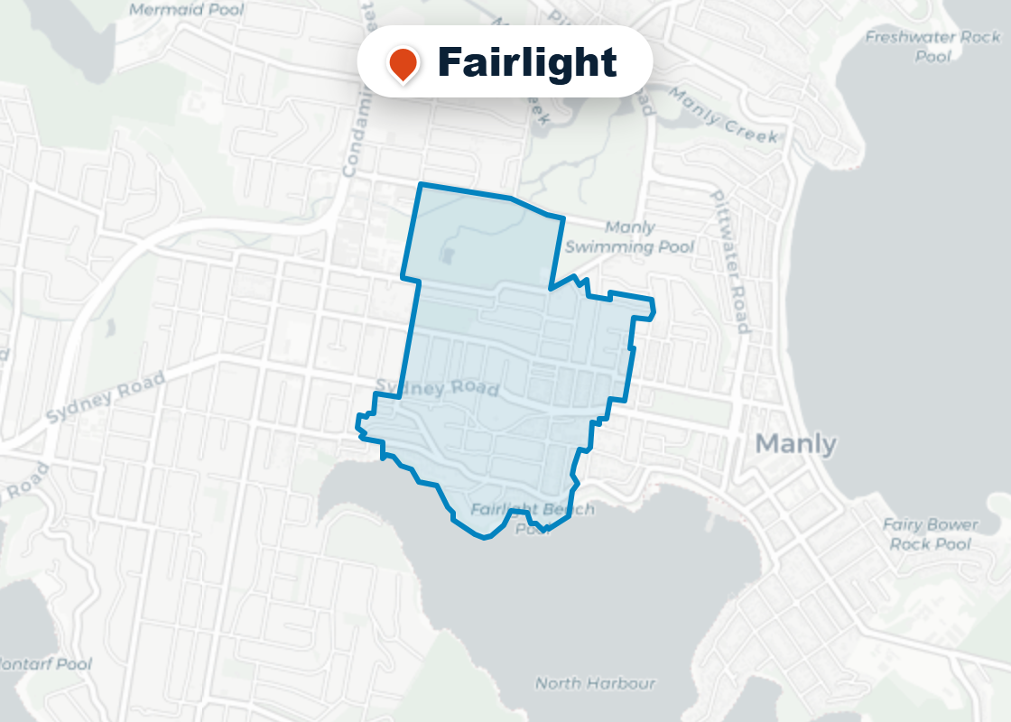 Map of Mr Splash plumbing service area in Fairlight