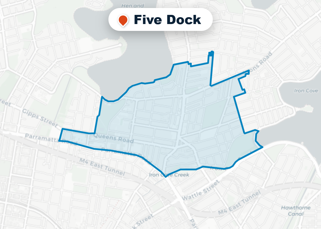 Map of Mr Splash plumbing service area in Five Dock